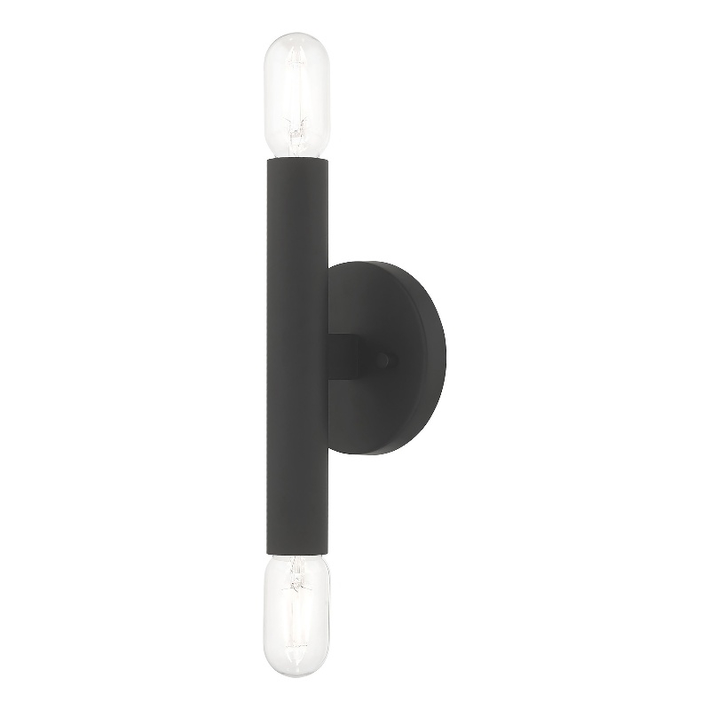 Beaumont Lane Mid-Century 2-Light Metal ADA Wall Sconce in Black