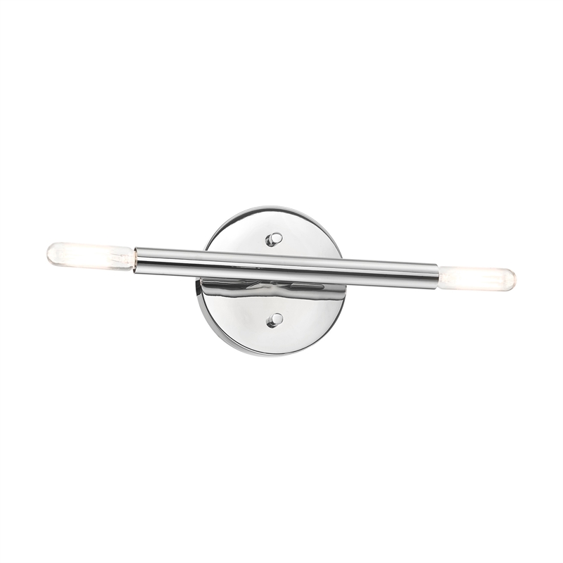 Beaumont Lane Mid-Century 2-Light Mid-Century Metal Sconce in Polished Chrome