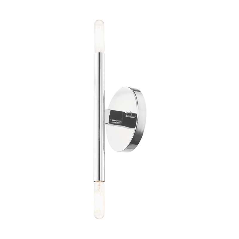 Beaumont Lane Mid-Century 2-Light Mid-Century Metal Sconce in Polished Chrome