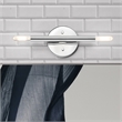 Beaumont Lane Mid-Century 2-Light Mid-Century Metal Sconce in Polished Chrome