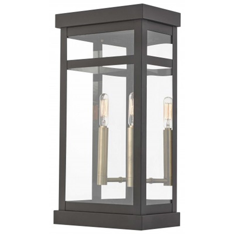 Beaumont Lane Contemporary 2 Light Outdoor Wall Lantern in Bronze