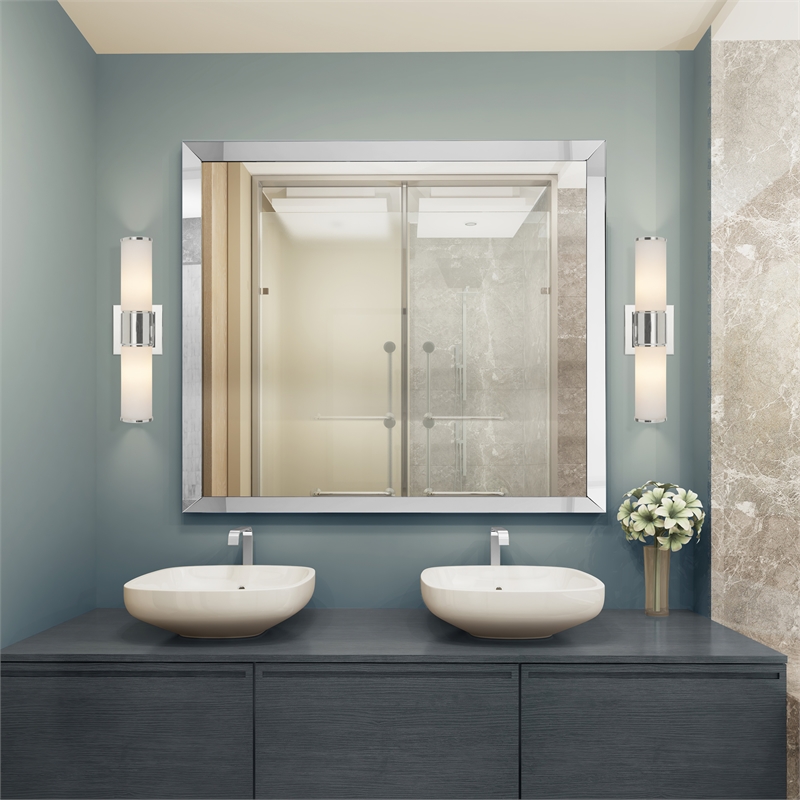 Beaumont Lane Transitional 2-Light Metal Wall Sconce in Polished Nickel