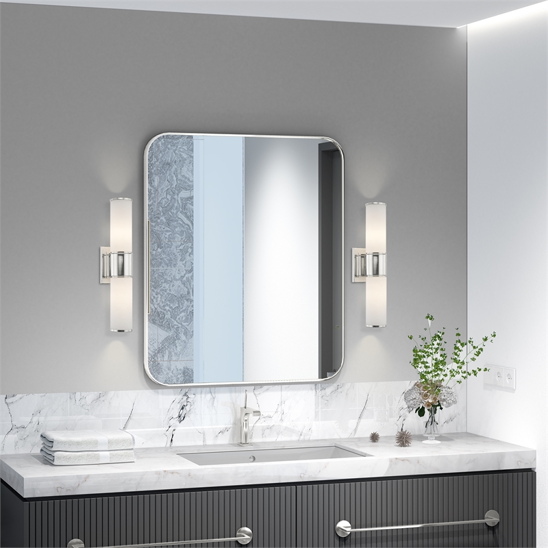 Beaumont Lane Transitional 2-Light Metal Wall Sconce in Polished Nickel