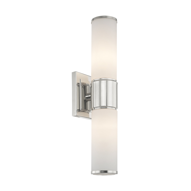 Beaumont Lane Transitional 2-Light Metal Wall Sconce in Polished Nickel