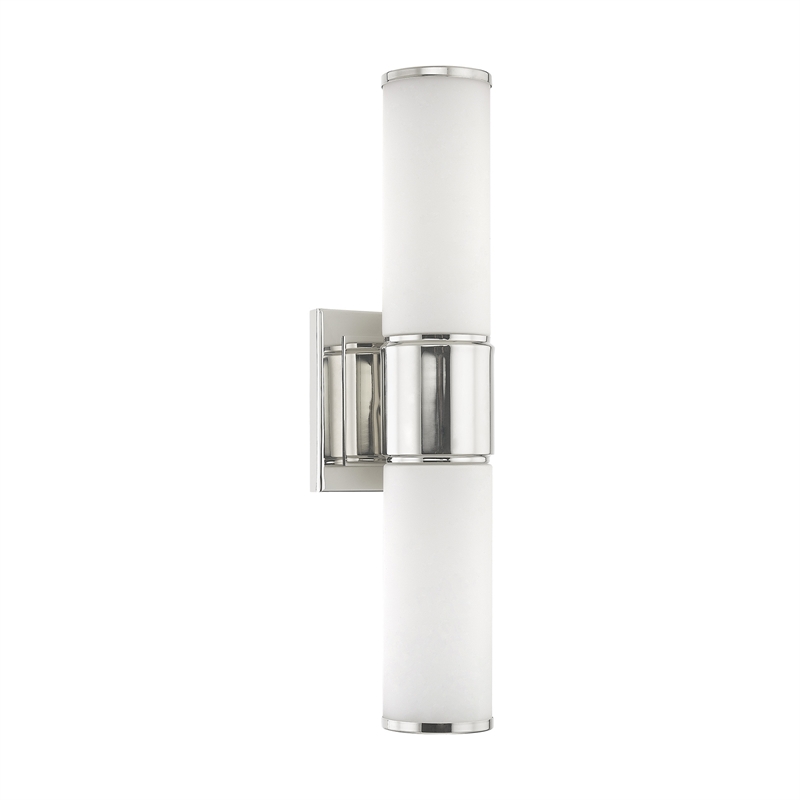 Beaumont Lane Transitional 2-Light Metal Wall Sconce in Polished Nickel