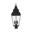 Beaumont Lane Contemporary Brass Post-Top Lanterm in Black Finish