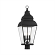 Beaumont Lane Contemporary Brass Post-Top Lanterm in Black Finish