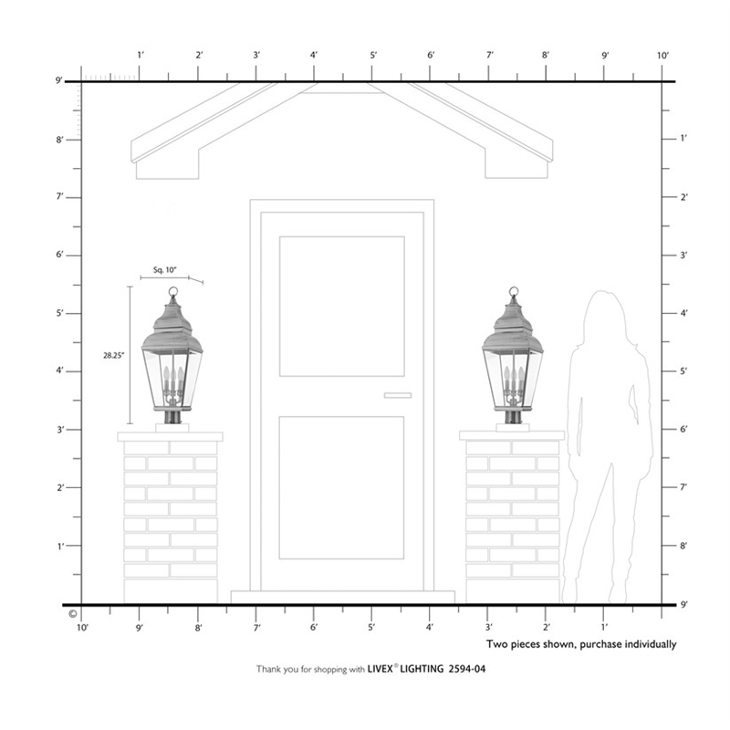 Beaumont Lane Contemporary Brass Post-Top Lanterm in Black Finish