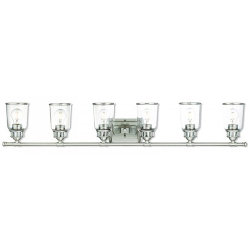 Beaumont Lane Contemporary 6 Light Bath Vanity Light in Nickel