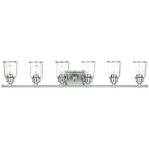 Beaumont Lane Contemporary 6 Light Bath Vanity Light in Nickel