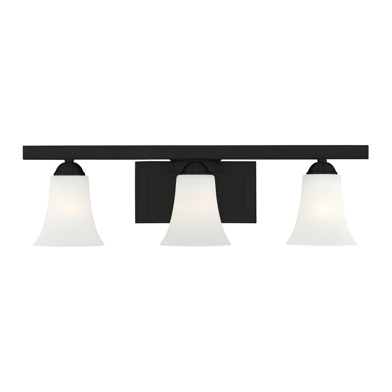 Beaumont Lane Contemporary Steel 3 Light Bath Vanity in Black