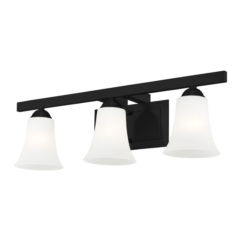 Beaumont Lane Contemporary Steel 3 Light Bath Vanity in Black