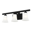 Beaumont Lane Contemporary Steel 3 Light Bath Vanity in Black