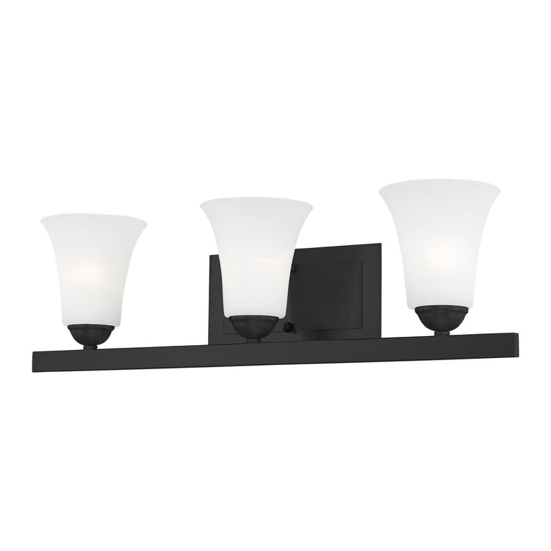 Beaumont Lane Contemporary Steel 3 Light Bath Vanity in Black