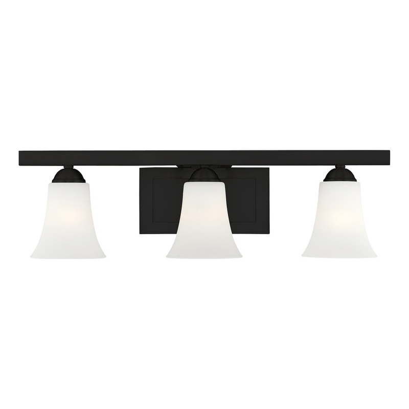 Beaumont Lane Contemporary Steel 3 Light Bath Vanity in Black