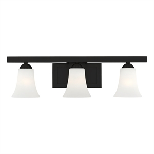 Beaumont Lane Contemporary Steel 3 Light Bath Vanity in Black