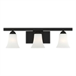 Beaumont Lane Contemporary Steel 3 Light Bath Vanity in Black