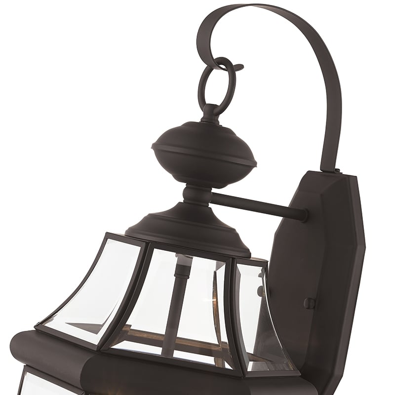 Beaumont Lane Traditional 2-Light Brass Outdoor Wall Lantern in Bronze