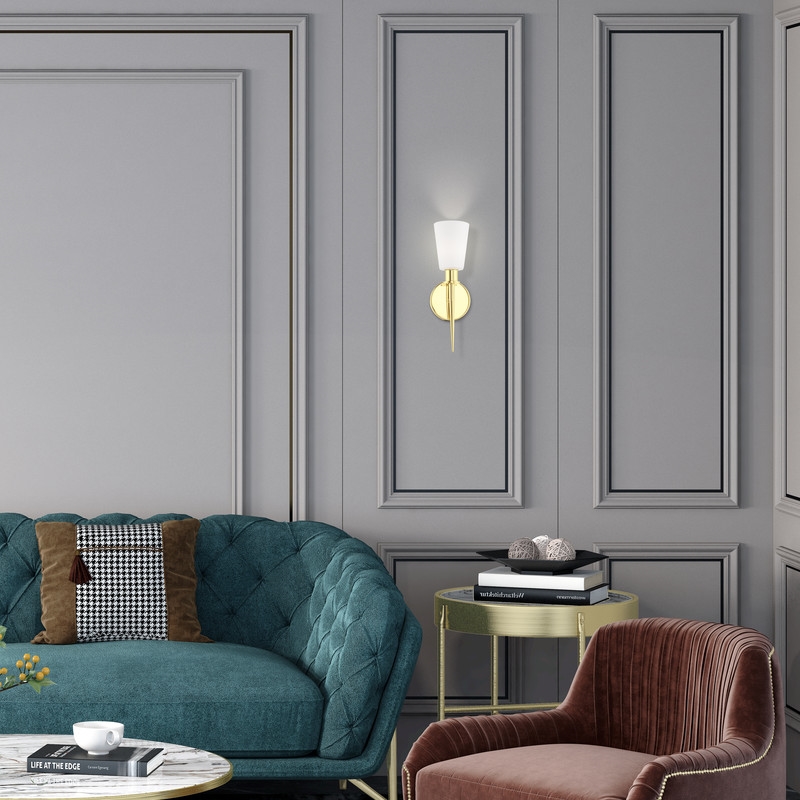 Beaumont Lane Contemporary ADA Wall Sconce in Polished Brass