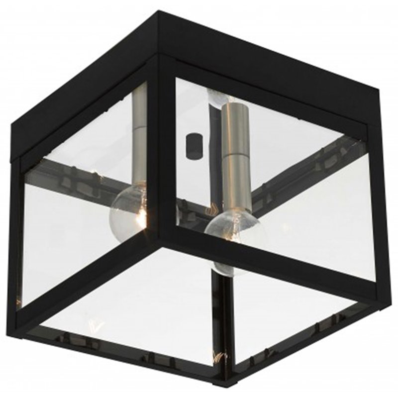 Beaumont Lane Contemporary 2 Light Outdoor Ceiling Mount in Black