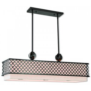 Beaumont Lane Contemporary 9 Light Linear Chandelier in English Bronze