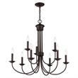 Beaumont Lane Contemporary Steel 9 Light Chandelier in Bronze