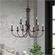 Beaumont Lane Contemporary Steel 9 Light Chandelier in Bronze