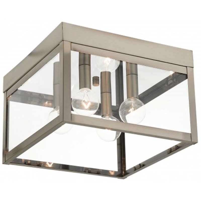 Beaumont Lane Contemporary 4 Light Outdoor Ceiling Mount in Nickel