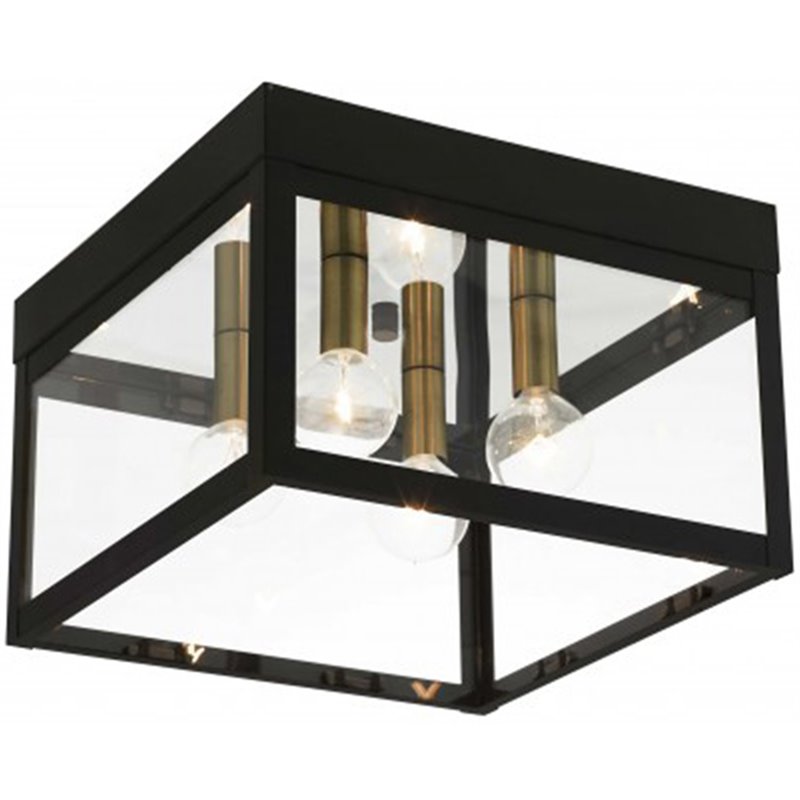 Beaumont Lane Contemporary 4 Light Outdoor Ceiling Mount in Bronze