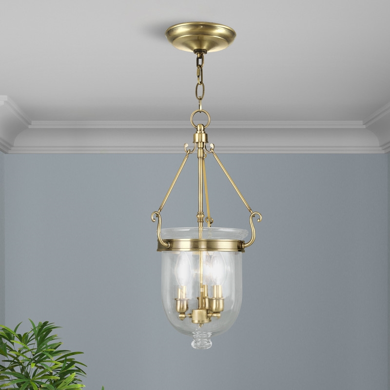 Beaumont Lane Contemporary 3 Light Antique Brass Chain Lantern