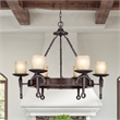 Beaumont Lane Contemporary Steel 6 Light Chandelier in Bronze