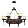Beaumont Lane Contemporary Steel 6 Light Chandelier in Bronze