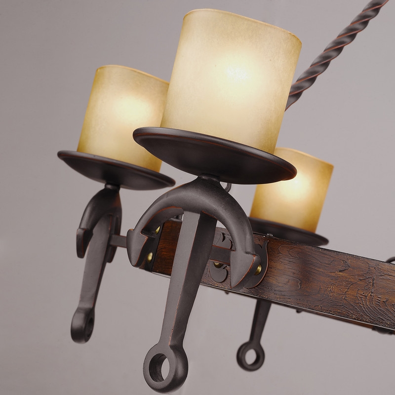 Beaumont Lane Contemporary Steel 6 Light Chandelier in Bronze