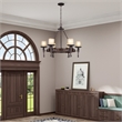Beaumont Lane Contemporary Steel 6 Light Chandelier in Bronze