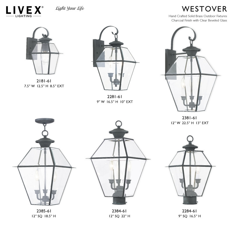 Beaumont Lane Contemporary Brass Outdoor Wall Lantern in Charcoal