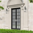 Beaumont Lane Contemporary Brass Outdoor Wall Lantern in Charcoal