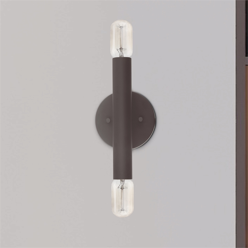 Beaumont Lane Mid-Century 2-Light Metal ADA Wall Sconce in Bronze