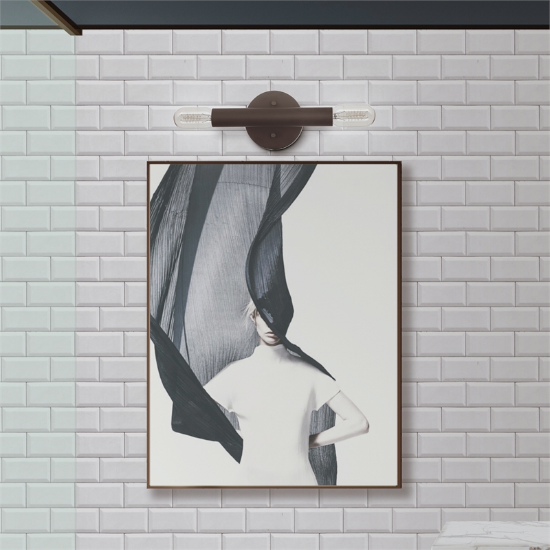 Beaumont Lane Mid-Century 2-Light Metal ADA Wall Sconce in Bronze