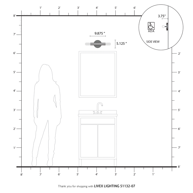 Beaumont Lane Mid-Century 2-Light Metal ADA Wall Sconce in Bronze
