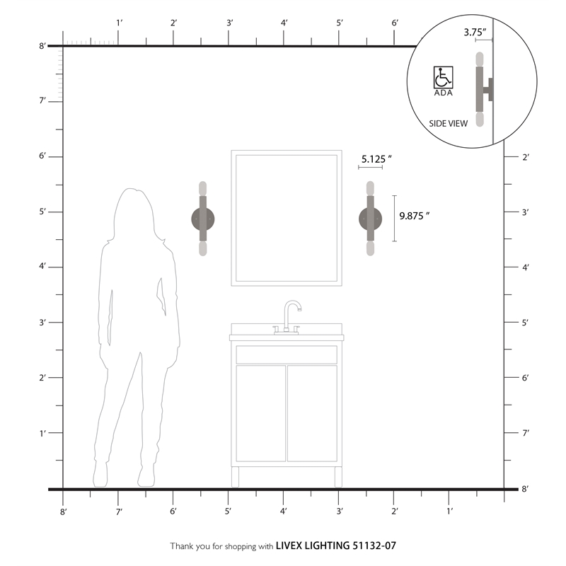 Beaumont Lane Mid-Century 2-Light Metal ADA Wall Sconce in Bronze