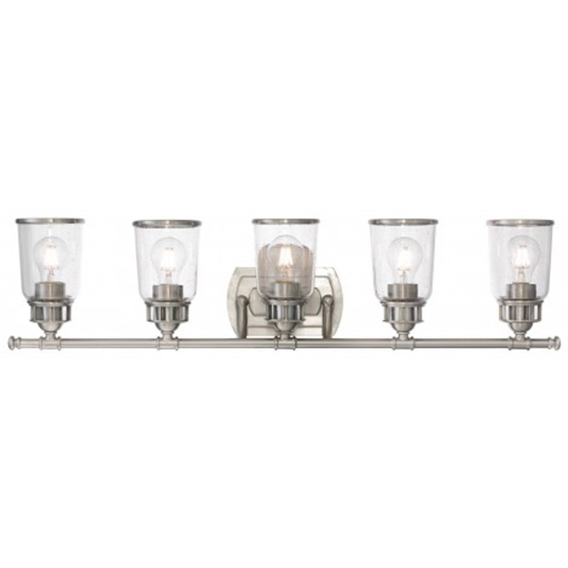 Beaumont Lane Contemporary 5 Light Bath Vanity Light in Nickel