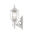 Beaumont Lane Traditional 3-Light Metal Outdoor Wall Lantern in Textured White