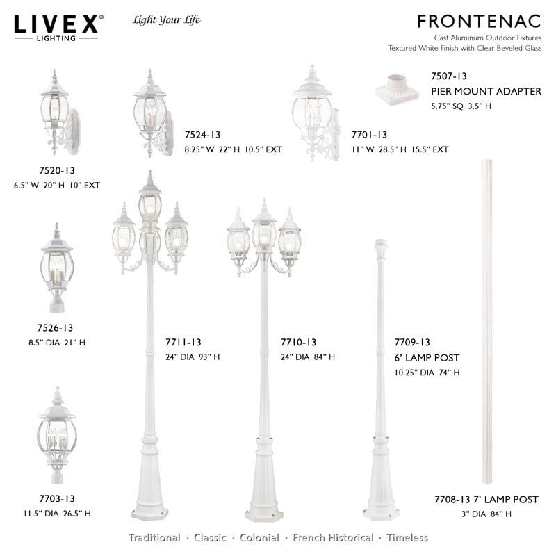Beaumont Lane Traditional 3-Light Metal Outdoor Wall Lantern in Textured White