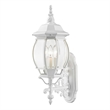 Beaumont Lane Traditional 3-Light Metal Outdoor Wall Lantern in Textured White