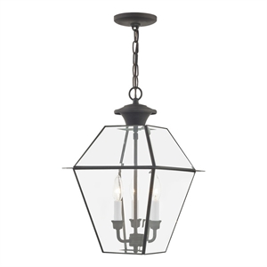 Beaumont Lane Contemporary Outdoor Chain Lantern in Charcoal