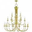 Beaumont Lane Contemporary 15 Light Foyer Chandelier in Polished Brass