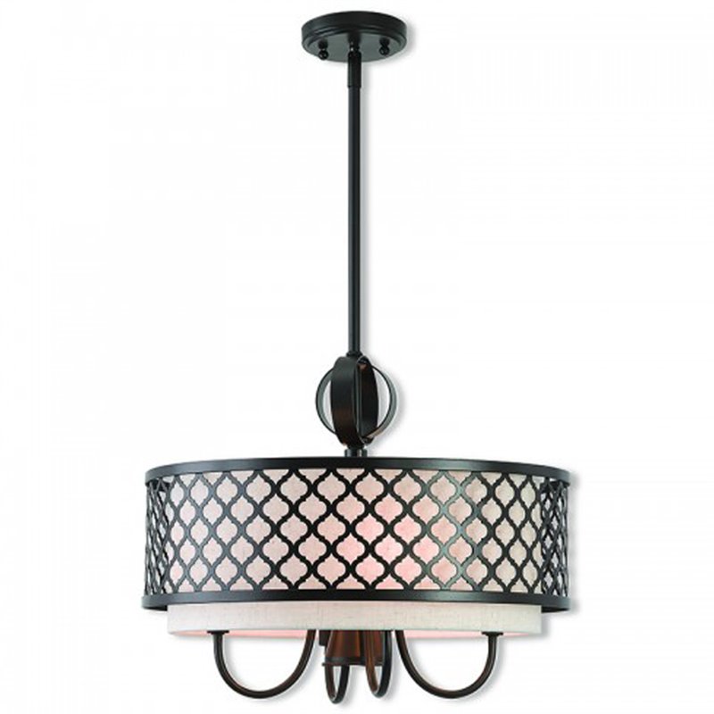 Beaumont Lane Contemporary 5 Light Pendant Light in English Bronze
