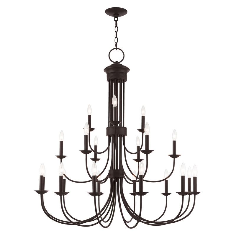 Beaumont Lane Contemporary 15 Light Foyer Chandelier in Bronze
