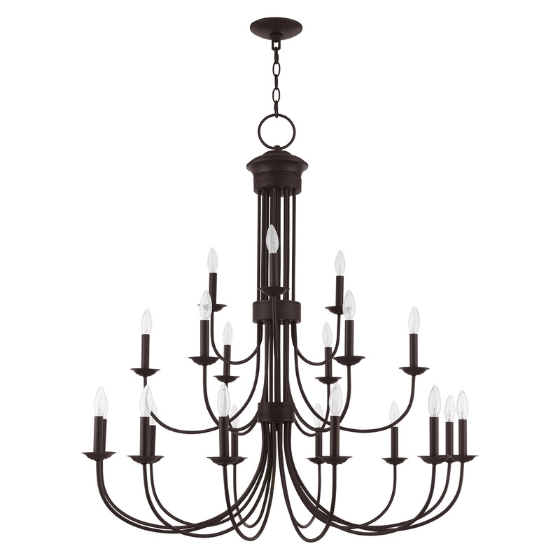 Beaumont Lane Contemporary 15 Light Foyer Chandelier in Bronze