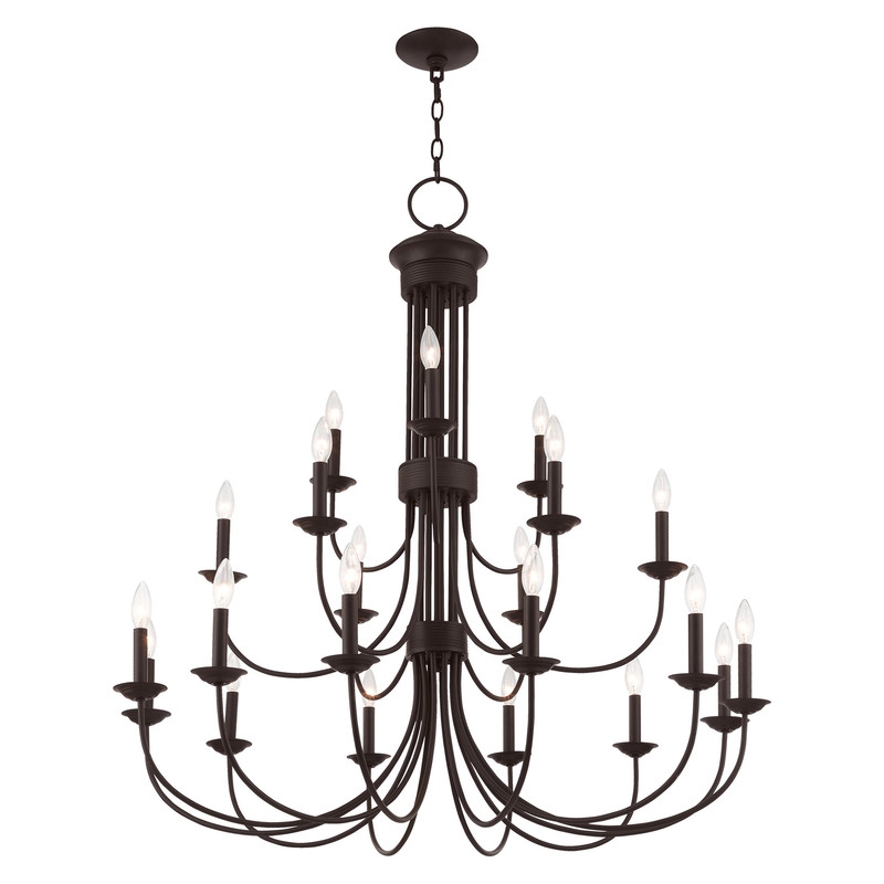 Beaumont Lane Contemporary 15 Light Foyer Chandelier in Bronze